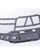 Hammerhead Armor Silverado Front Winch Bumper Full Brush Guards For 20-Pres Silverado 2500-F-5500 X Series Black Steel                                     - 600-56-0975 - Image 6