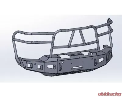 Hammerhead Armor Silverado Front Winch Bumper Full Brush Guards For 20-Pres Silverado 2500-F-5500 X Series Black Steel - 600-56-0975