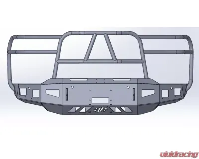 Hammerhead Armor Silverado Front Winch Bumper Full Brush Guards For 20-Pres Silverado 2500-F-5500 X Series Black Steel - 600-56-0975