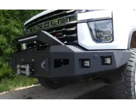 Hammerhead Armor Silverado Front Winch Bumper Formed Bull Guard For 20-Pres Silverado 2500-F-5500 Black Steel