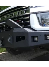 Hammerhead Armor Silverado Front Winch Bumper Formed Bull Guard For 20-Pres Silverado 2500-F-5500 Black Steel                                     - 600-56-0977 - Image 5