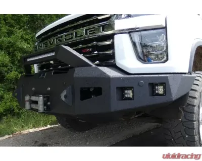 Hammerhead Armor Silverado Front Winch Bumper Formed Bull Guard For 20-Pres Silverado 2500-F-5500 Black Steel - 600-56-0977