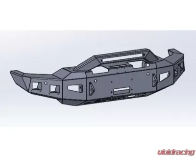 Hammerhead Armor Silverado Front Winch Bumper Formed Bull Guard For 20-Pres Silverado 2500-F-5500 Black Steel - 600-56-0977