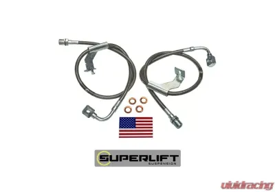 Superlift Bullet Proof Brake Hose - Front - 87 GM PU & 87-91 Blazer/Suburban w/ 4-6" Lift - 91360