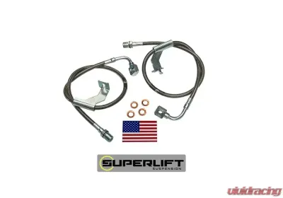 Superlift Bullet Proof Brake Hose - Front - 87 GM PU & 87-91 Blazer/Suburban w/ 8-12" Lift - 91365