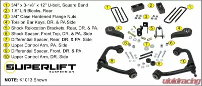 Superlift 3" Lift Kit - 20-21 Silverado/Sierra 2500HD/3500HD w/out Overload Leaf Springs GMC Sierra 2020-2021 - K1013
