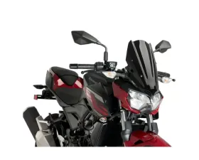 Puig Naked New Gen Sport Windscreen - Black Kawasaki Z400 2019