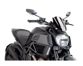 Puig Naked New Gen Adjustable Windscreen - Black Ducati Diavel 2014