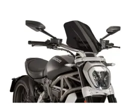 Puig Naked New Gen Adjustable Windscreen - Dark Smoke Ducati X Diavel 2016