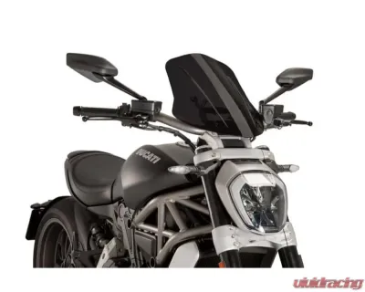 Puig Naked New Gen Adjustable Windscreen - Dark Smoke Ducati X Diavel 2016 - 8922F