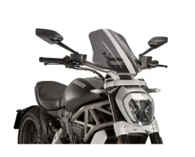 Puig Naked New Gen Adjustable Windscreen - Light Smoke Ducati X Diavel 2016
