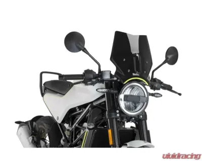 Puig Naked New Gen Sport Windscreen - Black Husqvarna Svartpilen 401 2017 - 9702N