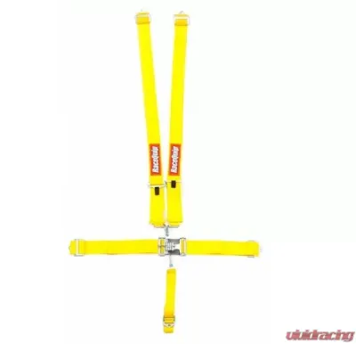 RaceQuip 5 Point Harness Latch and Link SFI-16.1 Pull Down Adjust - Bolt-On/Wrap Around - Yellow - 711031