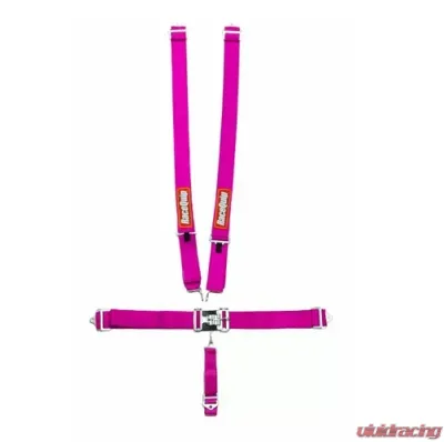 RaceQuip 5 Point Harness Latch and Link SFI-16.1 Pull Down Adjust - Bolt-On/Wrap Around - Pink - 711081