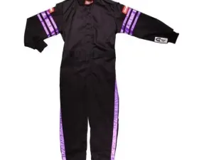 RaceQuip Pro-1 Single Layer Youth Racing Suit - Black/Purple Trim - XL