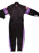 RaceQuip Pro-1 Single Layer Youth Racing Suit - Black/Purple Trim - XL                                     - 1950596 - Image 2