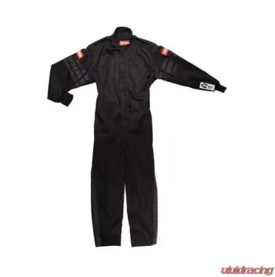 RaceQuip Pro-1 Single Layer Youth Racing Suit - Black/Black Trim - XL - 1959996