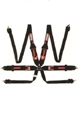 RaceQuip Camlock 6-Point Harness - HANS Ready - FIA 8853-2016 - Pull-Up Lap Belt - Black                                     - 854004 - Image 2