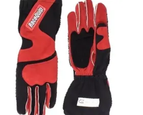 RaceQuip 356 Series Outseam Gloves With Cuff - Black/Red - Small