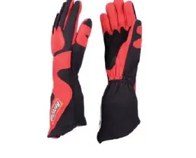 RaceQuip 358 Series Angle Cut Long Gauntlet Glove - Black/Red - Small
