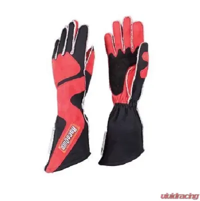 RaceQuip 359 Series Outseam Angle Cut Gauntlet -Black/Red - Medium - 359103
