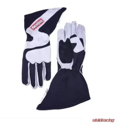 RaceQuip 359 Series Outseam Angle Cut Gauntlet -Grey/Black - Small - 359602