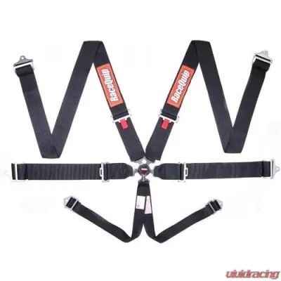 RaceQuip Sportsman 6-Point Camlock Harness - Pull Up Lap - Black - 744004