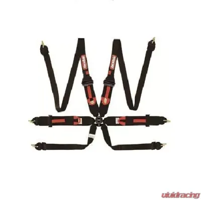 RaceQuip Camlock 6-Point HANS/HNR Harness - 2" Lap/Shoulder - Pull Down Lap - Black - FIA 8853-2016 - 855005