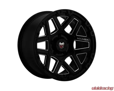 Mamba Wheels M23 Wheel 18x9 6x139.70 12 Gloss Black w/Machined Ball Cut - M238983125