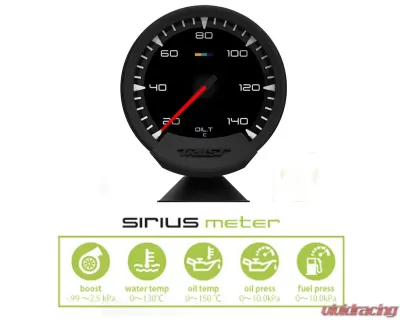 GReddy Sirius 74mm Oil Temperature Gauge - 16001732