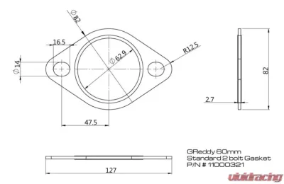 GReddy 60mm Oval Exhaust Gasket - 11000323