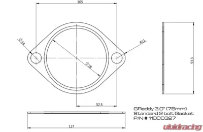 GReddy 3" Exhaust System Gasket (Round Bolt Holes) - 11000327