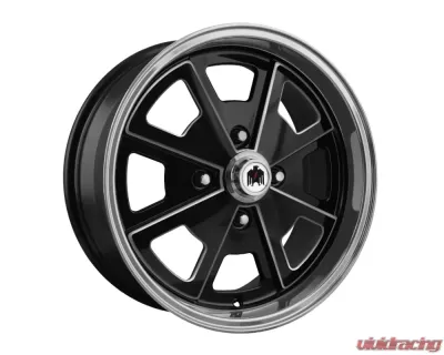 Klassik Rader 914 Wheel 17x7 4x130 40mm Gloss Black Machined Lip w/ Milled Edges - PN17703140BK-ML