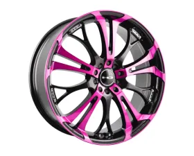 HD Spinout Wheel 20x8 5x110|114.3 45mm Gloss Black Machined Face w/ Pink