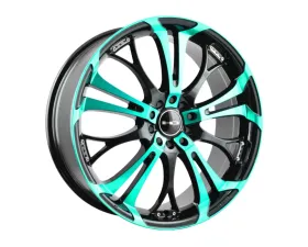 HD Spinout Wheel 20x8 5x110|114.3 45mm Gloss Black Machined Face w/ Teal