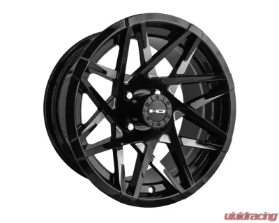 HD Golf Canyon Wheel 14x7 4x101.6 -14mm Gloss Black Milled Face - CY147042-14ML3