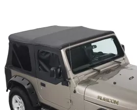King 4WD Jeep TJ Replacement Soft Top With Tinted Windows Upper Doors For 97-06 Wrangler TJ Black Diamond