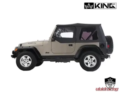 King 4WD Jeep TJ Replacement Soft Top With Upper Doors For 97-06 Wrangler TJ Black Diamond - 14010135