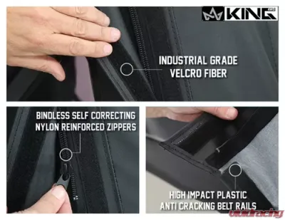 King 4WD Jeep TJ Replacement Soft Top With Upper Doors For 97-06 Wrangler TJ Black Diamond - 14010135