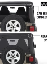 King 4WD Jeep TJ Replacement Soft Top With Upper Doors For 97-06 Wrangler TJ Black Diamond                                     - 14010135 - Image 6