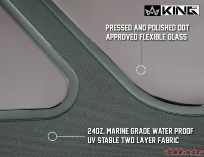 King 4WD Jeep TJ Replacement Soft Top With Tinted Windows No Doors For 97-06 Wrangler TJ Black Diamond - 14010235