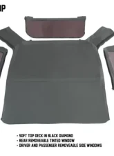 King 4WD Jeep TJ Replacement Soft Top With Tinted Windows No Doors For 97-06 Wrangler TJ Black Diamond                                     - 14010235 - Image 7