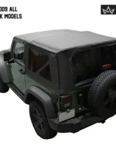 King 4WD Jeep JK Replacement Soft Top Tinted Windows For 07-09 Wrangler JK 2 Door Black Diamond                                     - 14010335 - Image 2