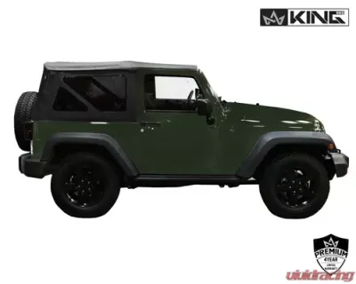 King 4WD Jeep JK Replacement Soft Top Tinted Windows For 07-09 Wrangler JK 2 Door Black Diamond - 14010335
