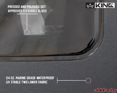King 4WD Jeep JK Replacement Soft Top Tinted Windows For 07-09 Wrangler JK 2 Door Black Diamond - 14010335