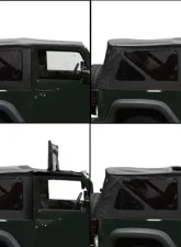 King 4WD Jeep JK Replacement Soft Top Tinted Windows For 07-09 Wrangler JK 2 Door Black Diamond                                     - 14010335 - Image 7