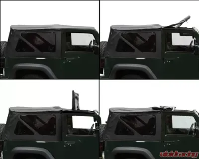 King 4WD Jeep JK Replacement Soft Top Tinted Windows For 07-09 Wrangler JK 2 Door Black Diamond - 14010335