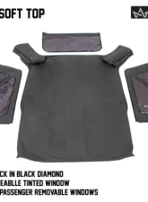 King 4WD Jeep JK Replacement Soft Top Tinted Windows For 07-09 Wrangler JK 2 Door Black Diamond                                     - 14010335 - Image 8