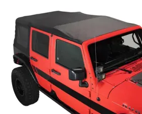 King 4WD Jeep JK Replacement Soft Top Tinted Windows For 07-09 Wrangler JK 4 Door Black Diamond