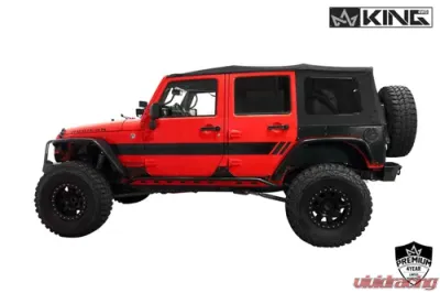 King 4WD Jeep JK Replacement Soft Top Tinted Windows For 07-09 Wrangler JK 4 Door Black Diamond - 14010435